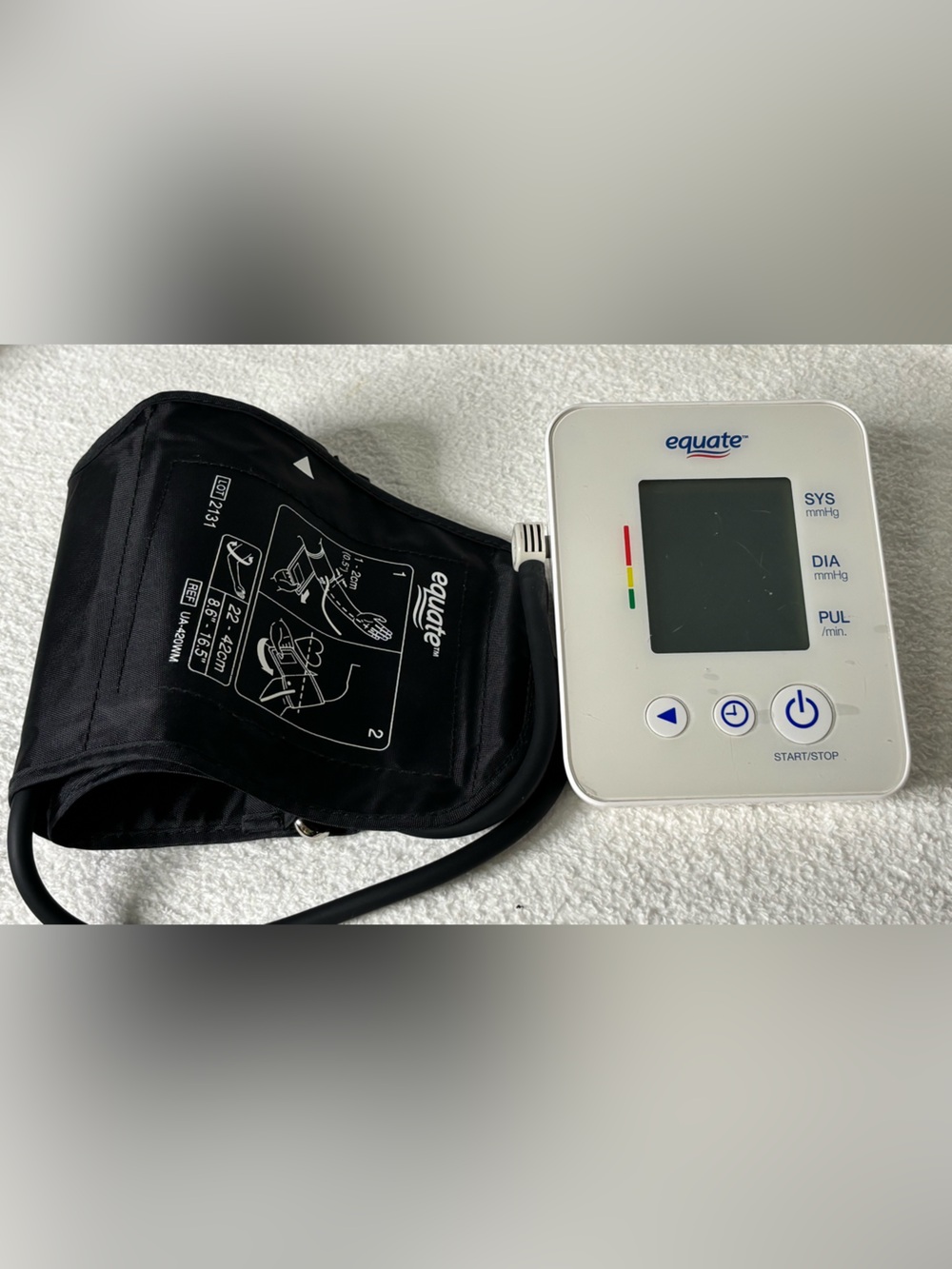 Equate White and Black Digital Blood Pressure Monitor